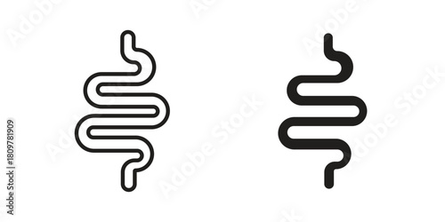 Intestines icon in minimal flat, stroke style. suitable for graphic designs