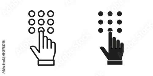 Keypad icon in minimal flat, stroke style. suitable for graphic designs