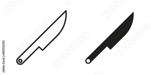 Kitchen knife icon in minimal flat, stroke style. suitable for graphic designs