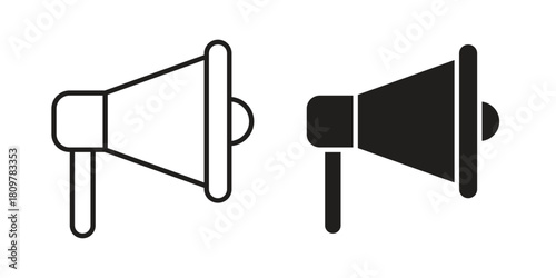 Loud Speaker icon in minimal flat, stroke style. suitable for graphic designs