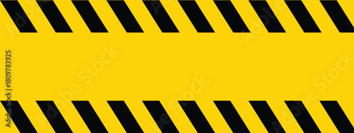 Black and yellow warning line striped rectangular background, boder.stripes on the diagonal,Yellow warning caution sign. Warning caution sign text space area message box sticker. 