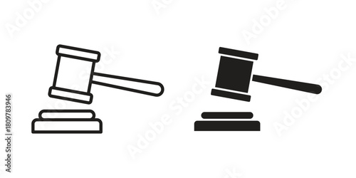 Law icon in minimal flat, stroke style. suitable for graphic designs