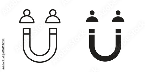 Lead generation icon in minimal flat, stroke style. suitable for graphic designs