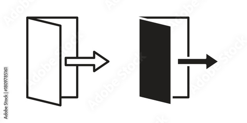 Logout icon in minimal flat, stroke style. suitable for graphic designs