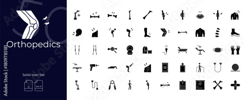 Orthopedics Solid Editable Icons set