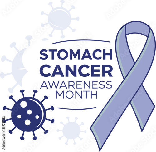 : Stomach-cancer-awareness-month---periwinkle-ribbon vector