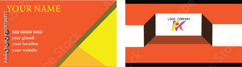 Modern business card design with orange and yellow color scheme