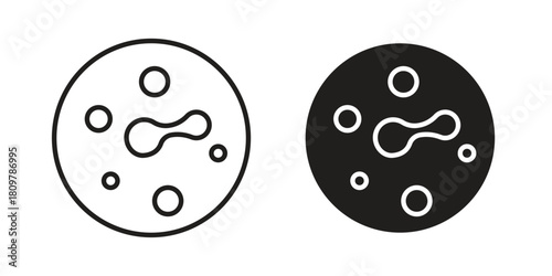 Microorganism icon in minimal flat, stroke style. suitable for graphic designs