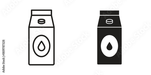 Milk carton icon in minimal flat, stroke style. suitable for graphic designs