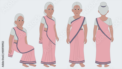 Indian woman cartoon character. moral stories for the best cartoon character. the character best for your animation videos