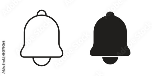 Notification icon in minimal flat, stroke style. suitable for graphic designs