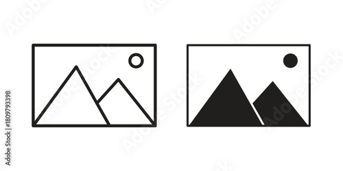 Picture icon in minimal flat, stroke style. suitable for graphic designs