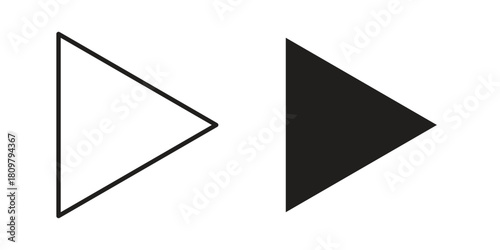 Play icon in minimal flat, stroke style. suitable for graphic designs