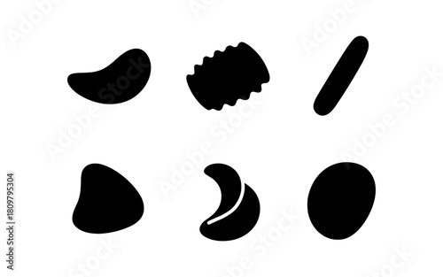 Assorted silhouette snacks: chips and crisps collection