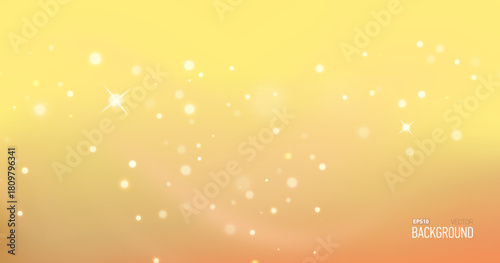 Bright golden christmas glitter background with stars. Festive glowing blurred texture.