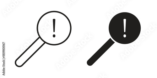 Risk analysis icon in minimal flat, stroke style. suitable for graphic designs