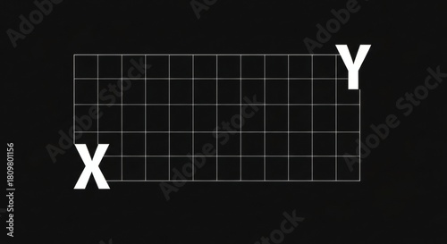 Grid With X and Y Axis Labels photo stock