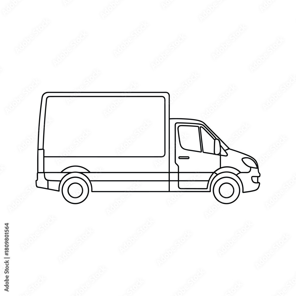 Fototapeta premium Illustration of a delivery van isolated on, perfect for logistics and transport