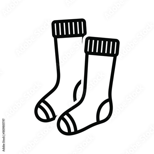 A pair of socks line art on, showcasing simplicity and comfort in a minimalist design