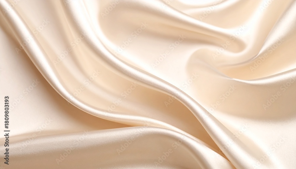 Obraz premium Light beige grainy gradient background, vanilla toned blurry cosmetics background, silk drapery backdrop