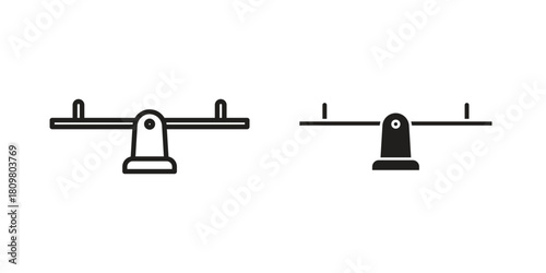 Seesaw icon in minimal flat, stroke style. suitable for graphic designs