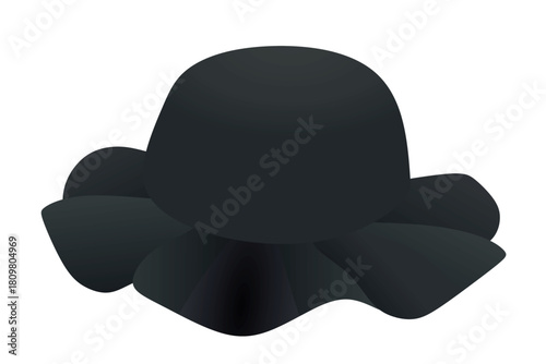 Black modern hat. vector illustration	
