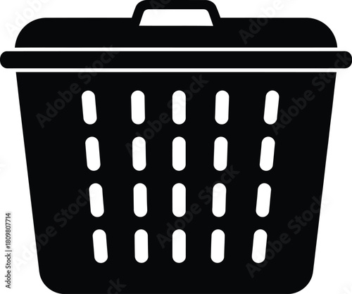 Black laundry basket, storage container for clothes, household organization