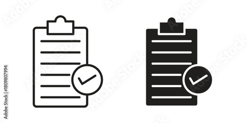 Survey icon in minimal flat, stroke style. suitable for graphic designs