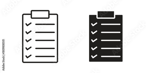 Task list icon in minimal flat, stroke style. suitable for graphic designs