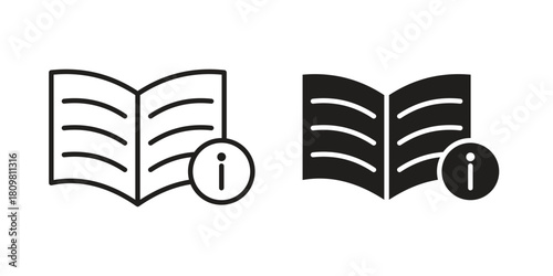 User guide icon in minimal flat, stroke style. suitable for graphic designs