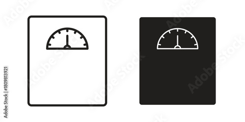 Weight scale icon in minimal flat, stroke style. suitable for graphic designs