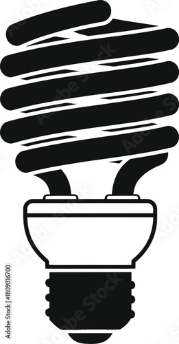 Energy saving compact fluorescent light bulb vector icon, power efficiency concept illustration