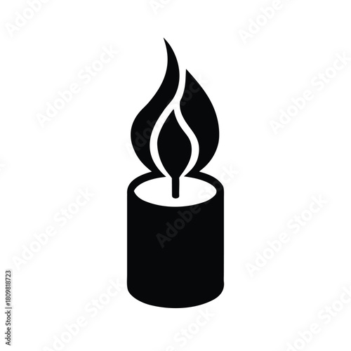 Burning Candle Flame Icon Vector Illustration