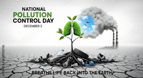 National Pollution Control Day Awareness Illustration