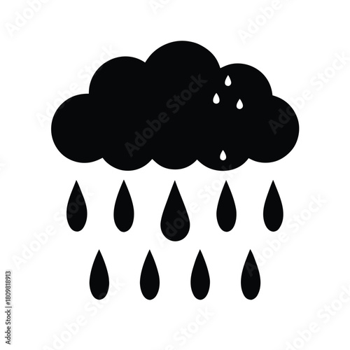 Cloudburst Rain Icon Vector Illustration