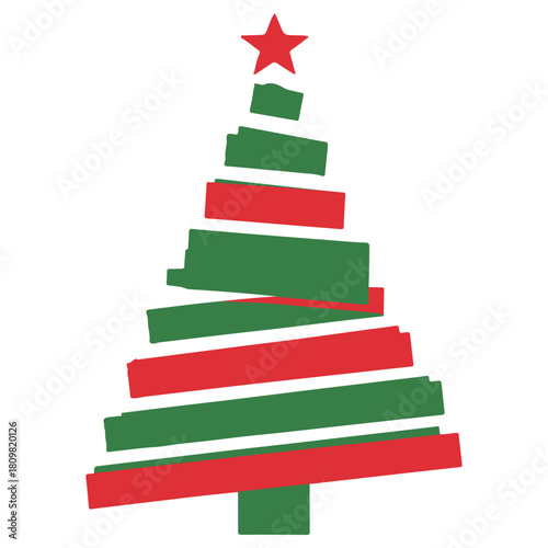 A stylized christmas tree with star on top 