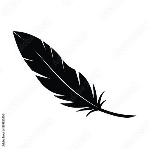 Raven Feather Fallen Icon Vector Illustration