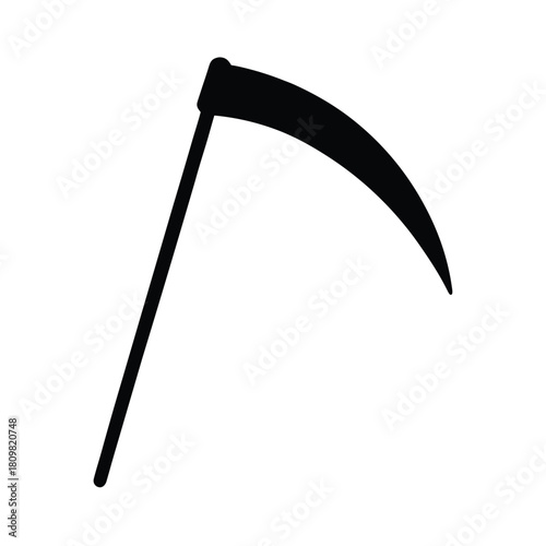 Scythe Tool Silhouette Icon Vector Illustration