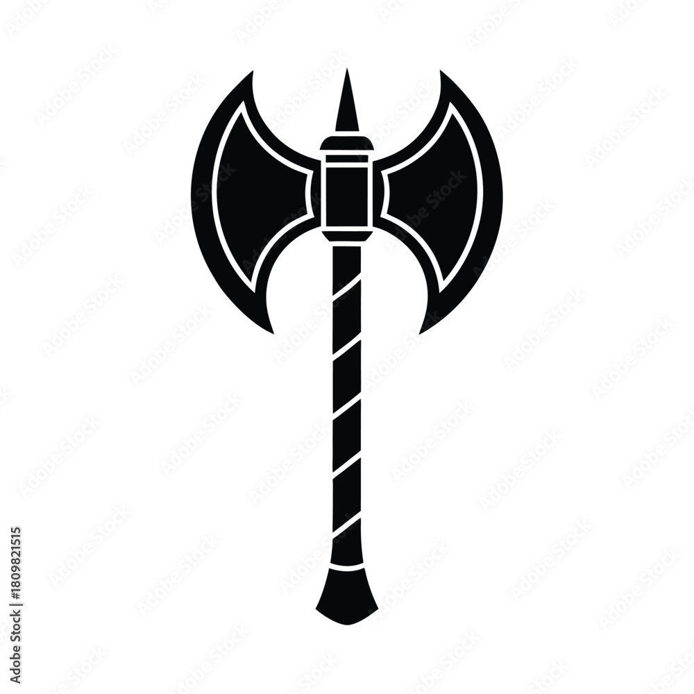 Fototapeta premium Viking Axe Simple Icon Vector Illustration