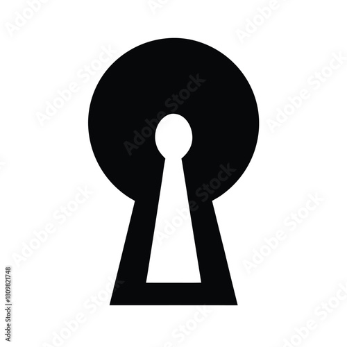 Old Keyhole Silhouette Icon Vector Illustration