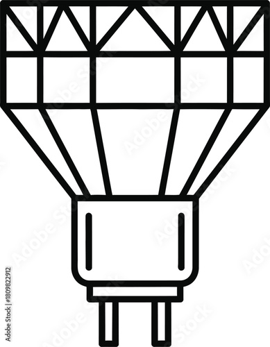 Energy efficient gu10 led spotlight bulb, modern lighting technology illustration isolated white