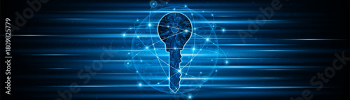 technology circuit board key icon. Cyber ​​data security and privacy concept. modern technology innovation concept background	