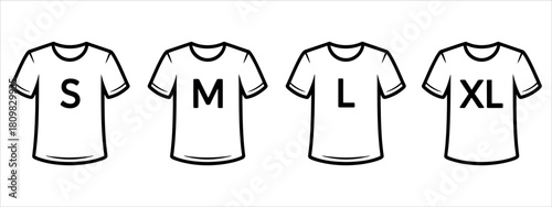 T-shirt sizes available for your apparel designs small medium large extra large for retail clothing merchandise or online store fashion collection.