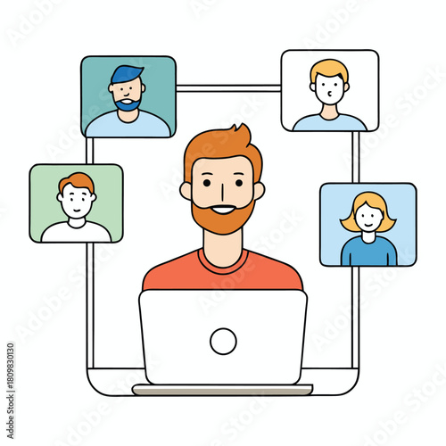 A virtual meeting where faces shine on screens, voices connect across distances, and ideas flow seamlessly in a shared digital space, keeping everyone engaged and in sync.
