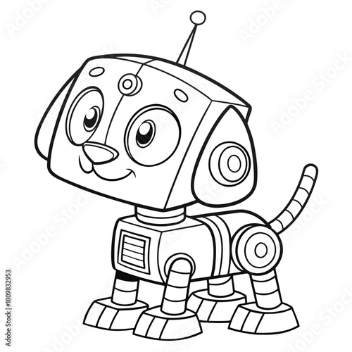 Robot Dog Companion Cute Sci-Fi Robot Coloring Pages