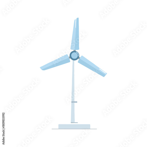 Clean Energy Wind Turbine Icon on White Background