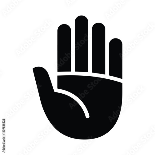 Black silhouette of an open hand with fingers extended