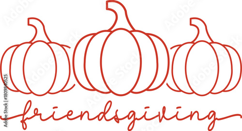 Friendsgiving Thanksgiving typography clip art design on plain white transparent isolated background for card, shirt, hoodie, sweatshirt, apparel, card, tag, mug, icon, poster or badge