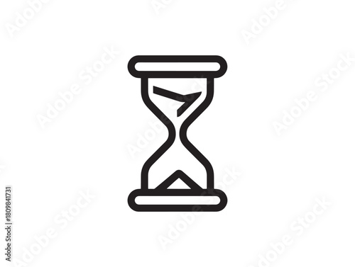Slow time shown through elegant isolated single hourglass