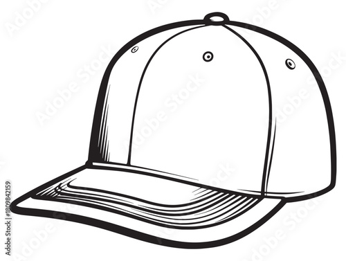 Stylish Baseball Hat Icon 2D Vector Artwork